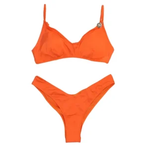 4giveness Donna Costume-BIKINI TOP E SLIP SHINY 3622 Arancione