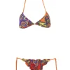 4giveness Donna Costume-Bikini triangolo e slip Arancione multicolor