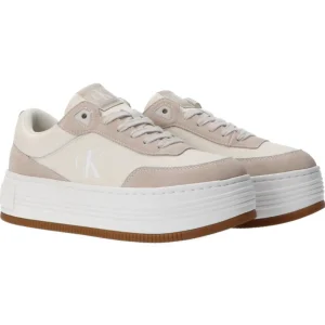 Calvin Klein Donna Sneakers-BOLD FLATF LOW LACE TUMB Bianco