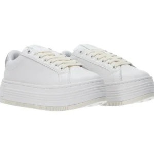 Calvin Klein Donna Sneakers-BOLD FLATF LOW LACE TUMB Argento