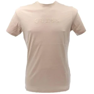 Guess Uomo T-Shirt-CLASSIC PIMA EMB CREW Beige