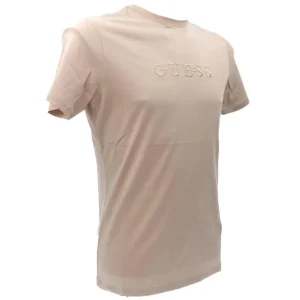 Guess Uomo T-Shirt-CLASSIC PIMA EMB CREW Beige