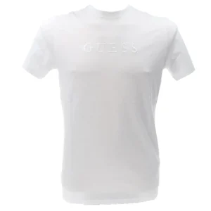 Guess Uomo T-Shirt-CLASSIC PIMA EMB CREW Bianco