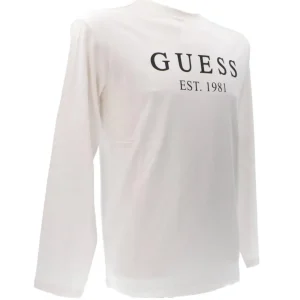 Guess Uomo T-Shirt-CN LONG TEE Bianco
