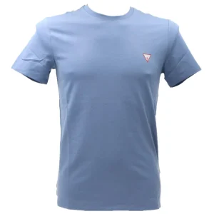 Guess Uomo T-Shirt-CN SS CORE TEE STR Azzurro