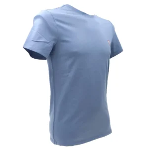 Guess Uomo T-Shirt-CN SS CORE TEE STR Azzurro