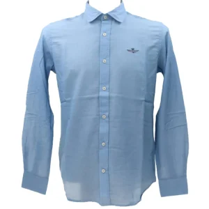 Aereonautica Militare Abbigliamento Camicia-1242CT3292 CAMICIA M.L. Azzurro
