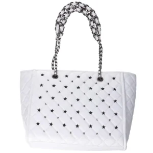 Gaelle Paris Donna Shopper-Ecopelle con borchie gbda3184ab Bianche