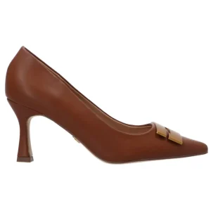 Gold&Gold Donna Decolletes-Ecopelle maxi logo GP720 GP705 Marrone