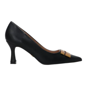 Gold&Gold Donna Decolletes-Ecopelle maxi logo GP720 GP705 Nero oro