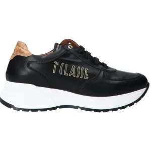Alviero Martini Donna Sneakers-Ecopelle stringhe Nero pelle