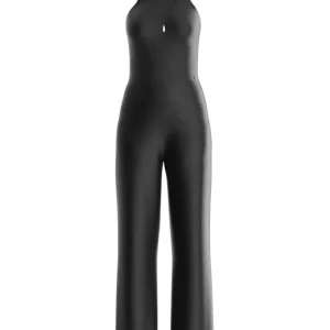 Guess Donna Tute-EMILY SHINY RIB OVERALL Nero
