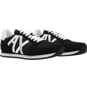 Armani Uomo Sneakers-Exchange X017 eco suede, mesh e nylon Bianco Nero