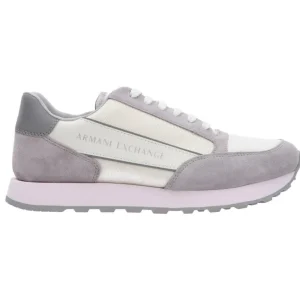 Armani Uomo Sneakers-Exchange XUX083XV2631A179 suede con inserti in mesh Grigio
