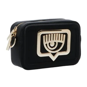 Chiara Ferragni Donna Borse Tracolla-EYELIKE BUCKLE RANGE B GRAINY Nero