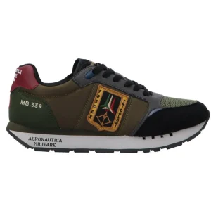 Aereonautica Militare Uomo Sneakers-Frecce tricolore SC292CT3331 242 Verde scuro