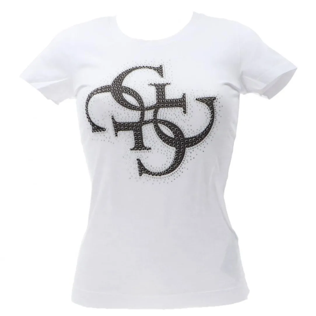 g_logo_tee_rn_bianco_0.webp Guess Donna T-Shirt-4G LOGO TEE RN Bianco
