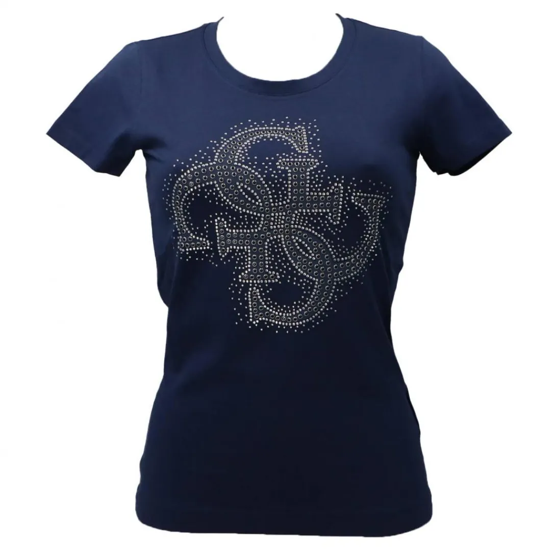 g_logo_tee_rn_blu_0.webp Guess Donna T-Shirt-4G LOGO TEE RN Blu