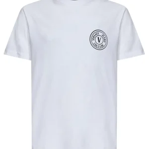 Versace Uomo T-Shirt-74GAHT06 VEBLEM RUBB SMALL Bianco
