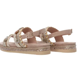 Gold&Gold Donna Sandali-GC 666 intreccio bicolore Beige