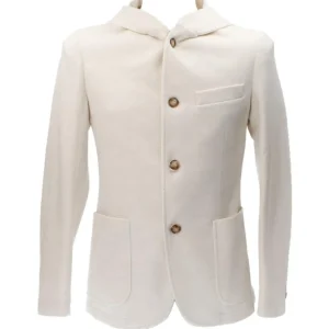 Over D Abbigliamento Giacca-GIACCA CAPP MAGLIA G04 Bianco Panna