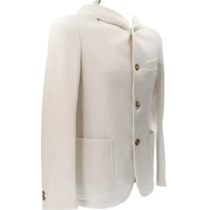 Over D Abbigliamento Giacca-GIACCA CAPP MAGLIA G04 Bianco Panna