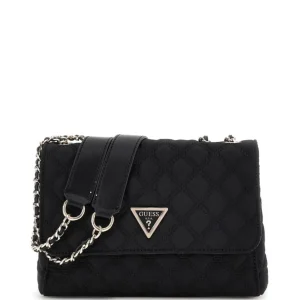Guess Donna Borse A Spalla-GIULLY 2COMP CNVRTBLE FLAP Nero