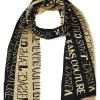 Versace Donna Sciarpe | Sciarpa-73HA2H52 SCIARPA LOGATA Nero Oro