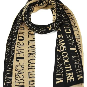 Versace Donna Sciarpe | Sciarpa-73HA2H52 SCIARPA LOGATA Nero Oro