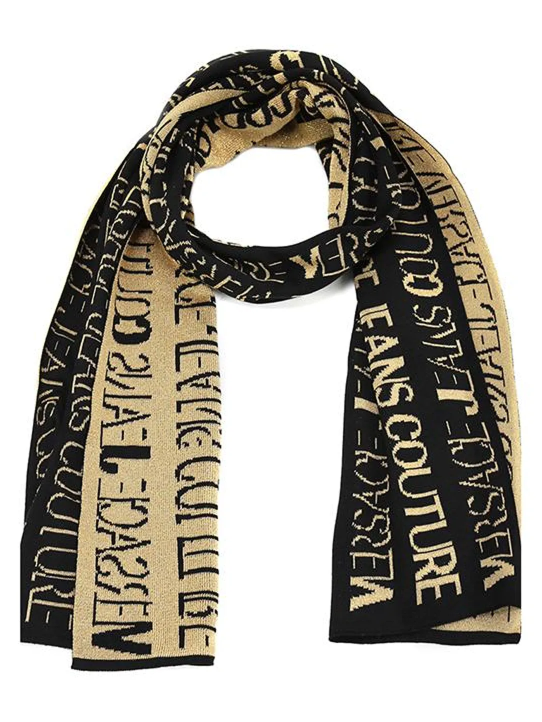 hah_sciarpa_logata_nero_o_0.webp Versace Donna Sciarpe | Sciarpa-73HA2H52 SCIARPA LOGATA Nero Oro