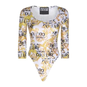 Versace Donna Body-74HAM238 BODY LYCRA SATIN Bianco Oro