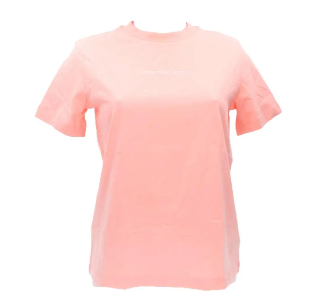 institutional_logo_faint__0.webp Calvin Klein Donna T-Shirt-institutional logo faint blossom Rosa