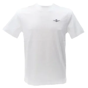 Aereonautica Militare Uomo T-Shirt-J592 NEW T-SHIRT M.C. Bianco