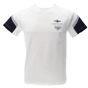 Aereonautica Militare Uomo T-Shirt-J612 T-SHIRT M.C. Bianco