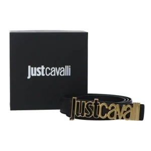Just Cavalli Donna Cinture-JC METAL LETTERING SAFFIANO Nero