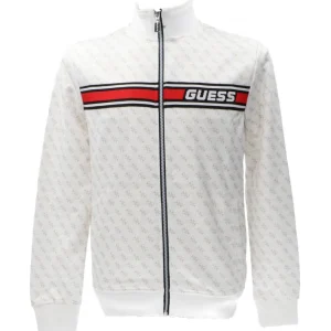 Guess Uomo Felpe-KORBIN FULL ZIP TRACKSUIT Bianco
