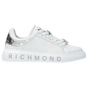 Richmond Donna Sneakers-Leather strass woman Argento