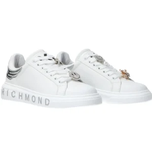 Richmond Donna Sneakers-Leather strass woman Argento