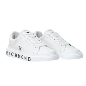 Richmond Donna Sneakers-Leather strass woman Bianco