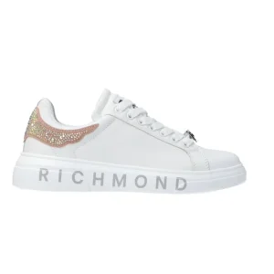 Richmond Donna Sneakers-Leather strass woman Rosa