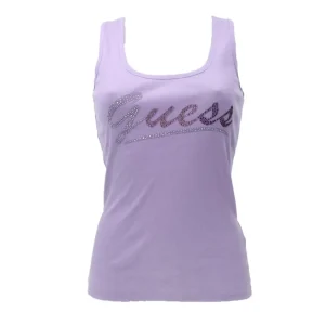 Guess Donna Canotte-LOGO TANK TOP Lilla
