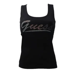 Guess Donna Canotte-LOGO TANK TOP Nero