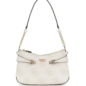 Guess Donna Borse A Spalla-LORELEI TOP ZIP SHOULDER BAG Bianco
