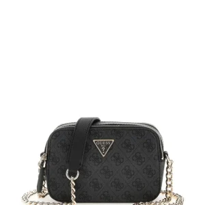 Guess Donna Borse Tracolla-NOELLE CROSSBODY CAMERA MONOGRAM Nero