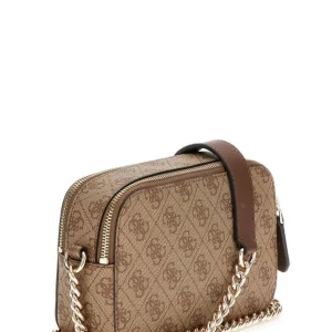 Guess Donna Borse Tracolla-NOELLE CROSSBODY CAMERA MONOGRAM Beige