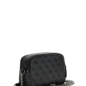 Guess Donna Borse Tracolla-NOELLE CROSSBODY CAMERA MONOGRAM Nero