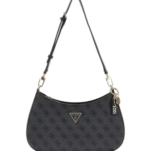 Guess Donna Borse A Spalla-NOELLE TOP ZIP SHOULDER BAG MONOGRAM Nero