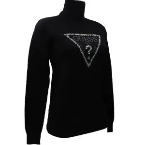 Guess Donna Maglioni-PIPER TRIANGLE LOGO Nero
