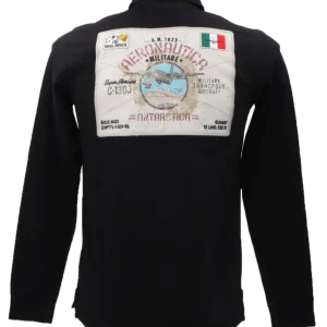 Aereonautica Militare Abbigliamento Polo-POLO M.L. PO1719J565 Nero