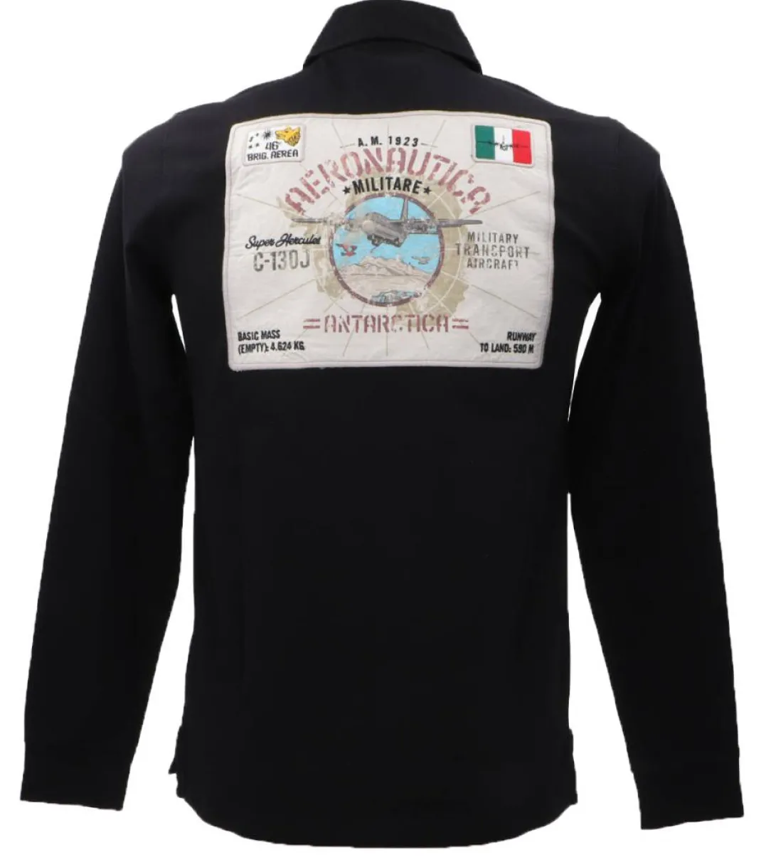 polo_ml_poj_nero_2.webp Aereonautica Militare Abbigliamento Polo-POLO M.L. PO1719J565 Nero